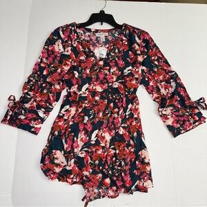 Motherhood Maternity Floral Top Shirt Size Large New With Tags
